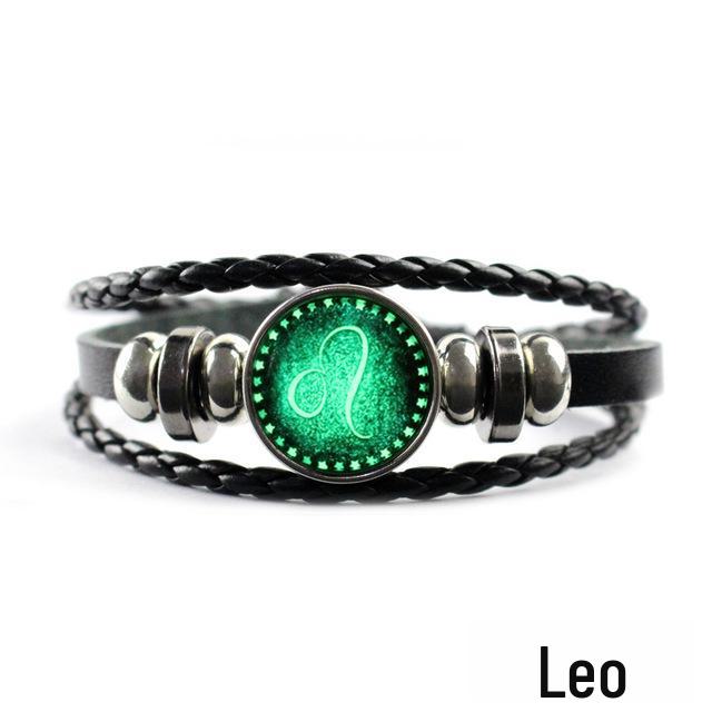 Zodiac Sign Leather Bracelets - European & American Multi-layer DIY Couple Bracelets