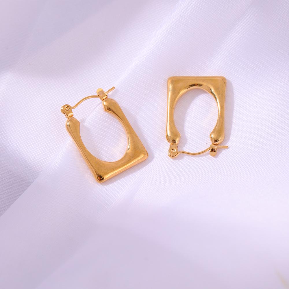 Retro Women's Stainless Steel Hydraulic Earrings - High-End European & American Design