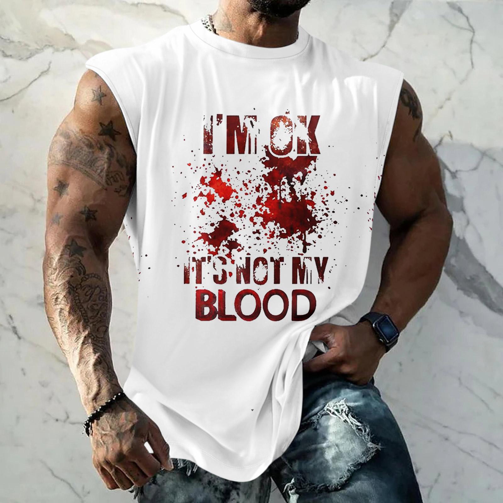 

Мужской повседневный спортивный жилет без рукавов с принтом текстуры ужасов на Хэллоуин XXXL киноварь