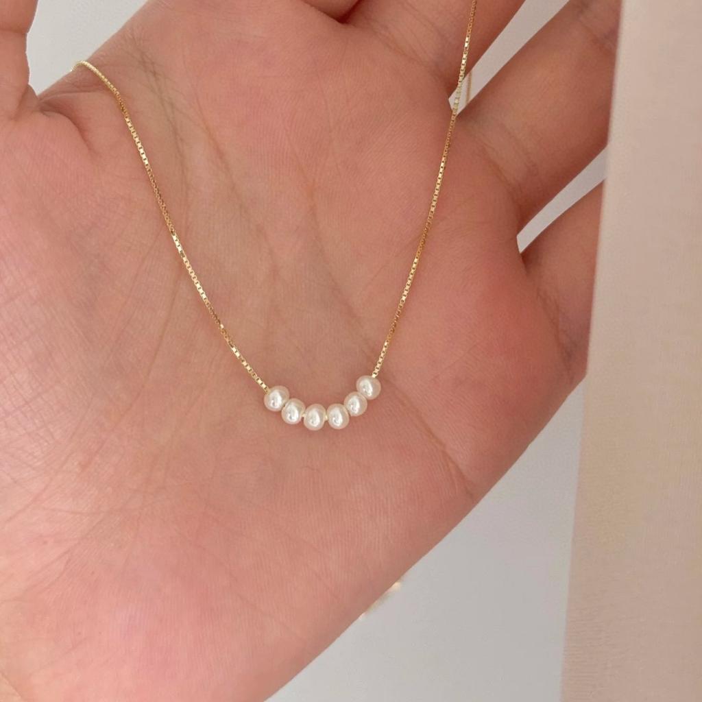 925 Sterling Silver Necklace, Simple and Versatile Jewelry, Natural Freshwater Pearl Smile Collarbone Chain, Women's Ins Senior Sense 2026