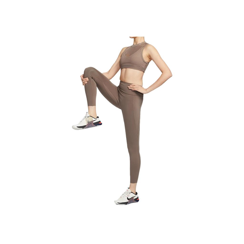 Nike Indy Dri-Fit Minimalistische Mode Vielseitig Klassisch Leichter Halt Sport-BH Damen Sport-BH Nerzbraun Weiß HF5421214