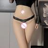 Women's Sexy Lace Underwear G-string T-back Thong Transparent Lingerie with Bow Detail Cute Pearls Embellished Back Bow Panties