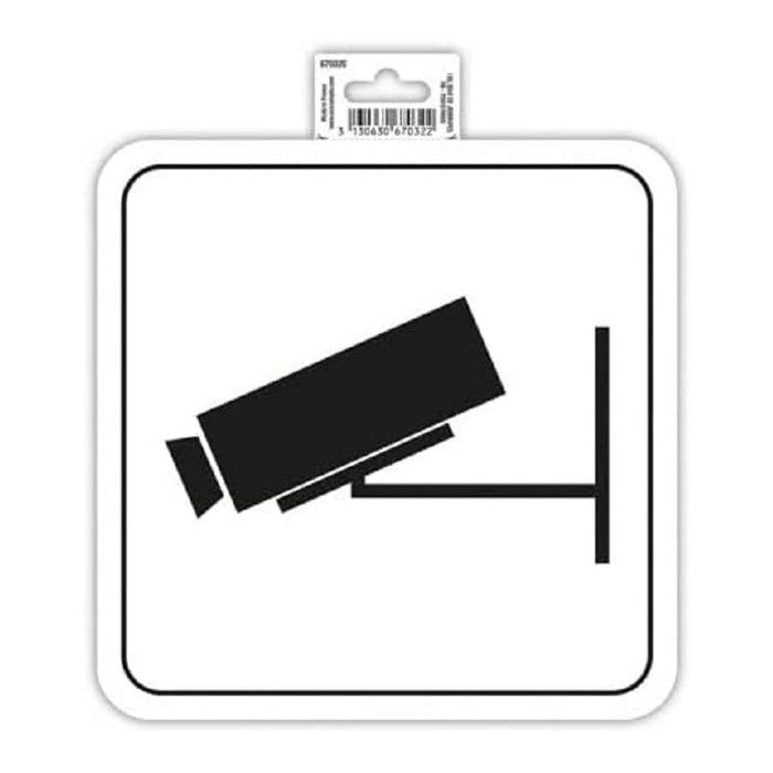 Panneau adhésif - Vidéo surveillance - Caméra - 20x20cm - PVC - Signalétique