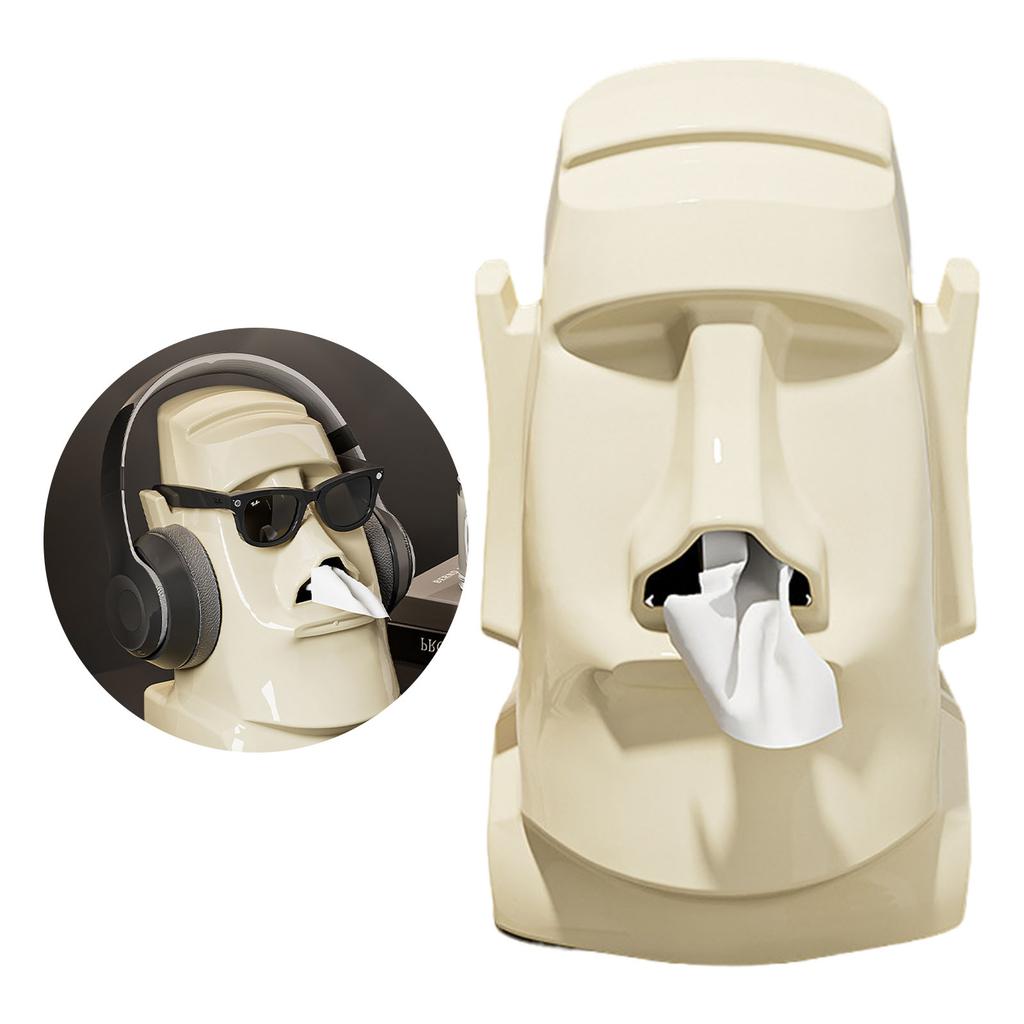 Creative Stone Face Napkin Dispenser Paper Towel Container Tissue Box Holder for Living Room and Bedroom Decoration