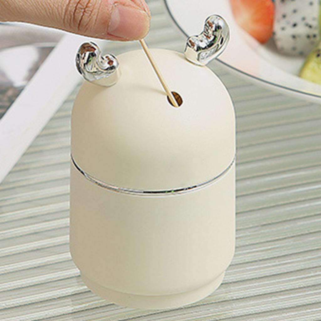 Toothpick Holder Cute Cartoon Plastic Toothpick Dispenser Automatic Retractable Toothpick Holder Stylish Toothpick Container for Kitchen Living Room