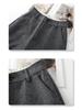 2024 Women's Bestseller Grey Wool Wide-Leg Cropped Pants for Autumn/Winter