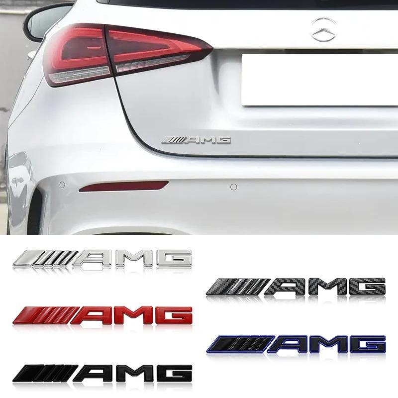 YVK5 3D ABS Car AMG Logo Badge Rear Trunk Emblem Stickers Decal For Mercedes Benz AMG A B C E G W211 W203 W204 W210 W124 Accessories