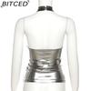 BITCED Spring Women's Solid-Color Slim-Fit Streetwear Fashion Halter Neck Sexy Backless Tank Top
