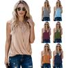 Damen Pink V-Ausschnitt Wickel-Tanktop Ärmellos Lässig