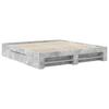 Bed Frame with Headboard Concrete Grey 200 x 200 cm Engineered Wood