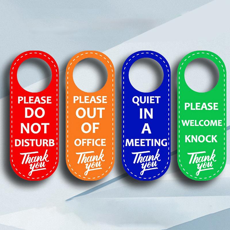 Door Sign Hanger Tags Pu Leather Cleaning Label Do Not Disturb Signs Double-Sided Unique Pattern Convenient Useful Hanging Tag