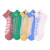 5 Pairs Socks Women Spring/summer Thin Cute Cartoon Ribbed Crystal Silk Women's Socks Glass Silk Women's Socks