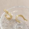 Copper Textured C-shaped Ear Cuffs - Gold Retro Women's Earrings