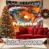 Custom Name Personalized Charizard VS Blastoise Print Tapestry, Wall Art Decor, Bedroom, Dorm, Apartment, LivingRoom, Party Backdrop, Gift for Birthda