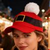 54-60cm Red Santa Baseball Hat Winter Holiday Adjustable Headwear Holiday Baseball Caps for Costume Parties Cosplay Events