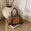 Casual Large Capaci Suede Bag Women New  Retro Brown Commuter Shoulder Bag Pillow Bag Purses and Handbags