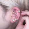 1 Pair Trendy Earring Jewelry Silver Round Zircon Earrings For Women Prevent Allergy Party Accessories Gift