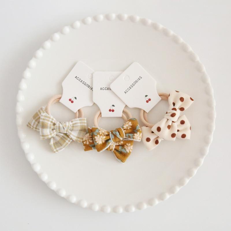 

Ретро комплект повязок для волос для маленьких девочек с бантом, эластичная веревка для волос, 6 шт., милые и милые аксессуары для волос принцессы в европейском стиле