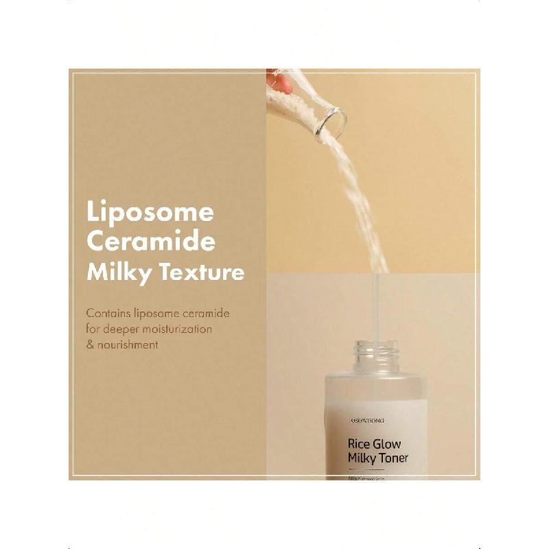 Tosowoong Rice Glow Milky Toner 250ml | 784,000ppm Concentrated Korean Rice Water, Infused With Niacinamide, Ceramides  Panthenol