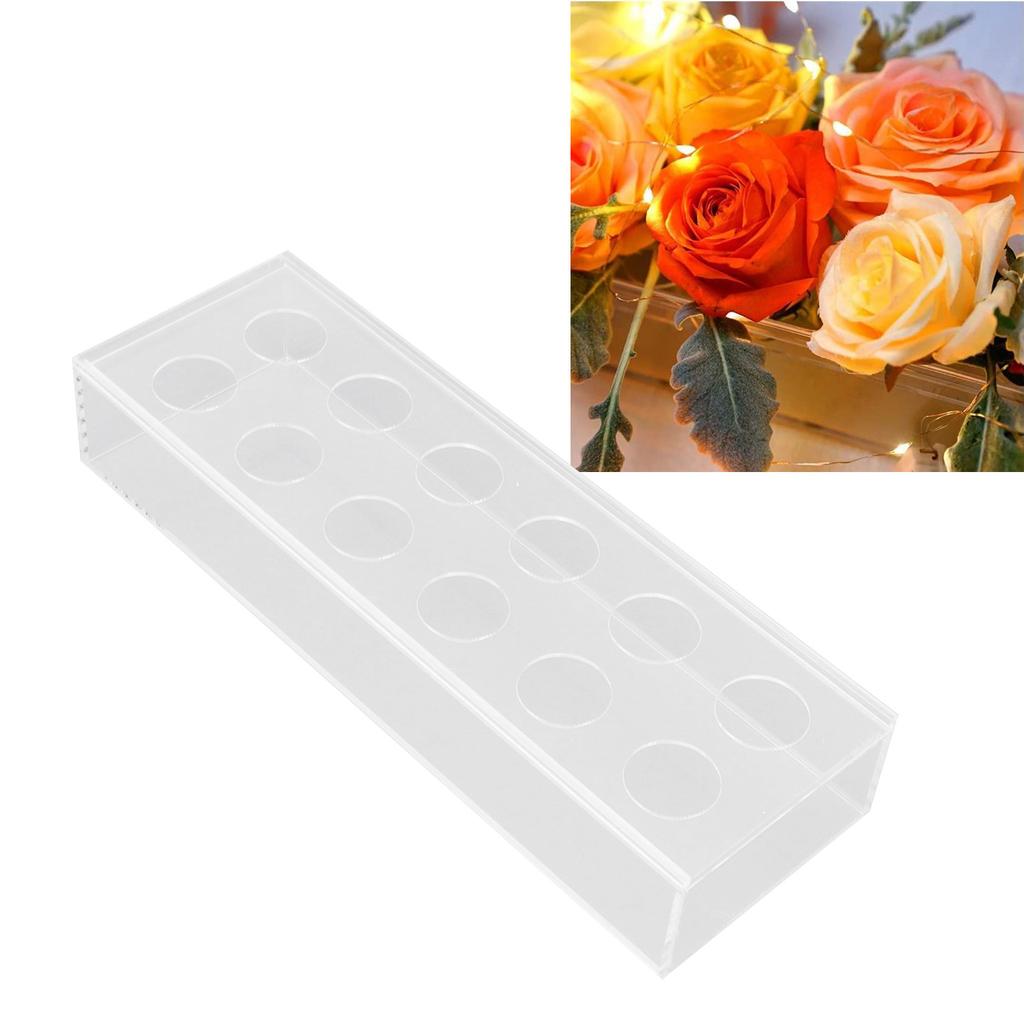 Rectangular Floral Centerpiece Clear Acrylic Flower Vase for Dining Table Wedding Party Home