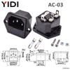 IEC 320 C13 C14 Inlet Power Plug Socket Rewirable 3 Pin Electrical Male Female Connector with Red Lamp Rocker Switch 10A Fuse