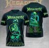 Megadeth metalová kapela Tričko navržené 3D tištěný charakter unisex tričko košile street retro krátký rukáv kulatý výstřih top