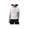Official Member Alphabet Logo Print Crew Neck Short Sleeve T-Shirt Kids Tops White FQ1040-100