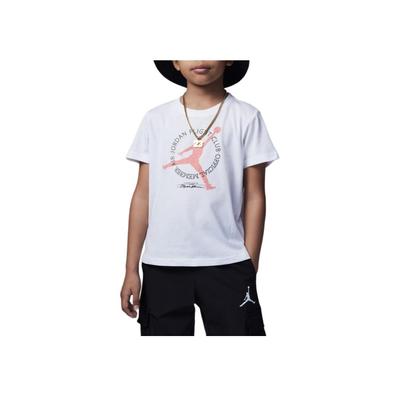 Offizielles Mitglied Alphabet Logo Print Rundhals Kurzarm T-Shirt Kinder Oberteile Weiß FQ1040-100
