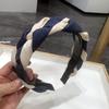 Korean Style Handmade Wide Edge Color Block Braid Headband for Women