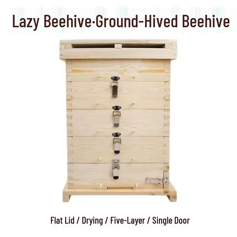 

Five-Layer Fir Wood Langstroth Hive with Bee Attracting Bucket and Honeycomb Box for Soil-Raised Wild Bees