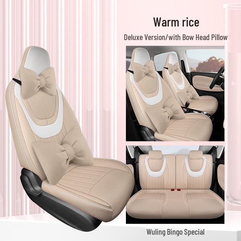 2023 Wuling Bingo Cute Cartoon Car Seat Covers for Women - Winter & All-Season Full Surround Cushion.