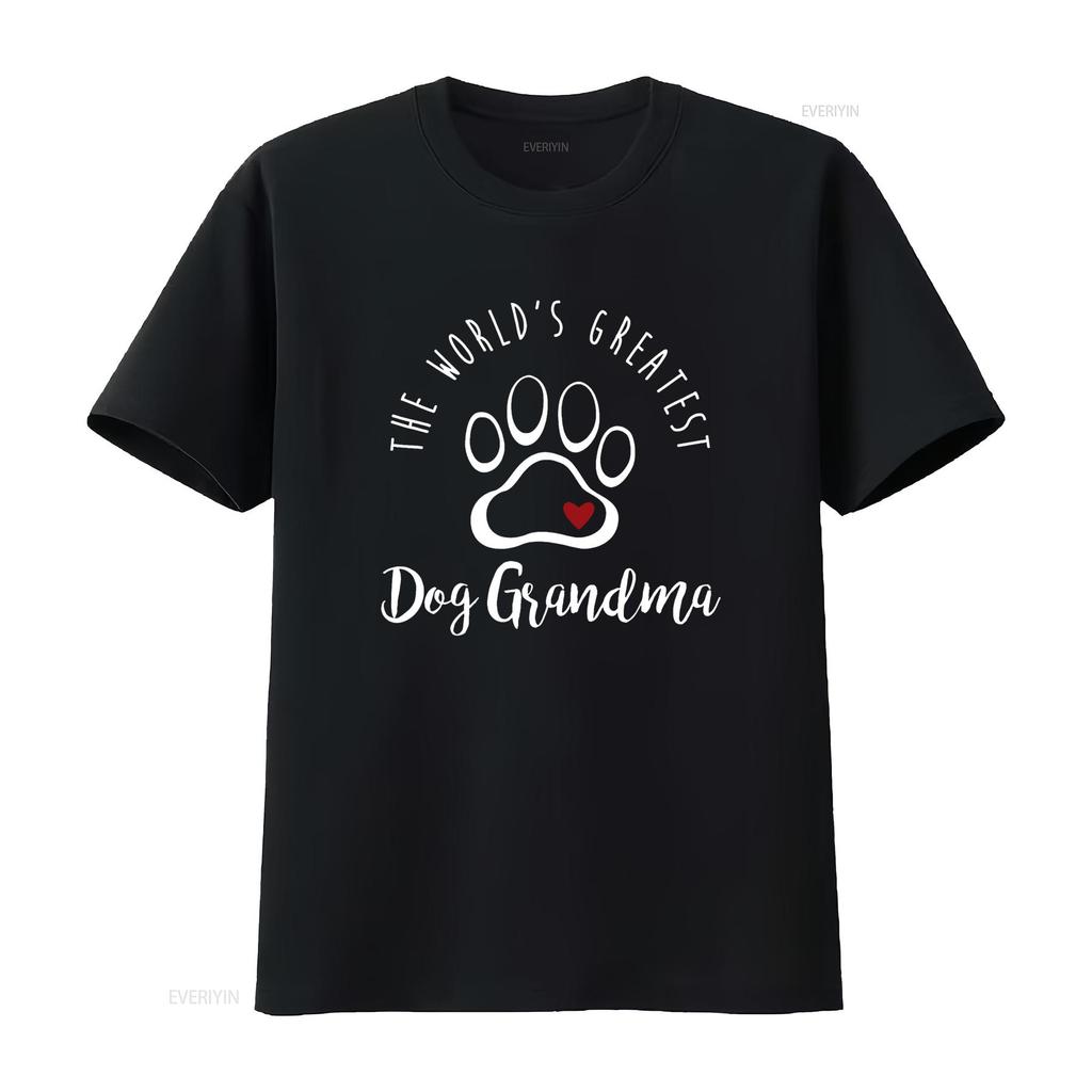 The Worlds Greatest Dog Grandma Pet Love Fur T Shirt Vintage Washed Versatile Unisex Homme Stylish Slightly Fashion Breathable