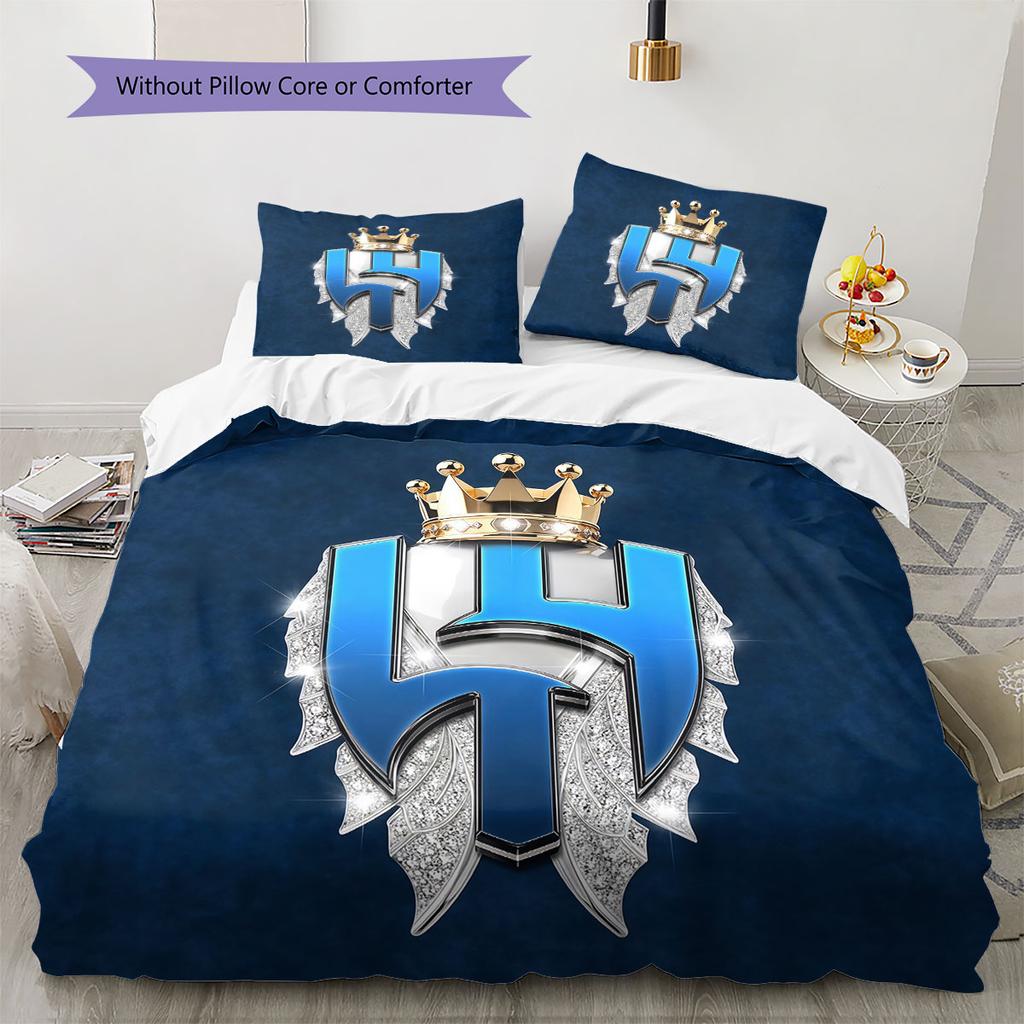 Al-Hilal Saudi FC Pattern Bedding,Quilt Set Quilt Cover Pillowcase Home Birthday Gift(1 * duvet cover + 2 * pillowcase, without core)