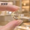 Earring 1 Pair Gold/Silver Hoop Earrings for Women, Chunky Casual And Formal Triple Split Earrings, Multi Statement Jewelry