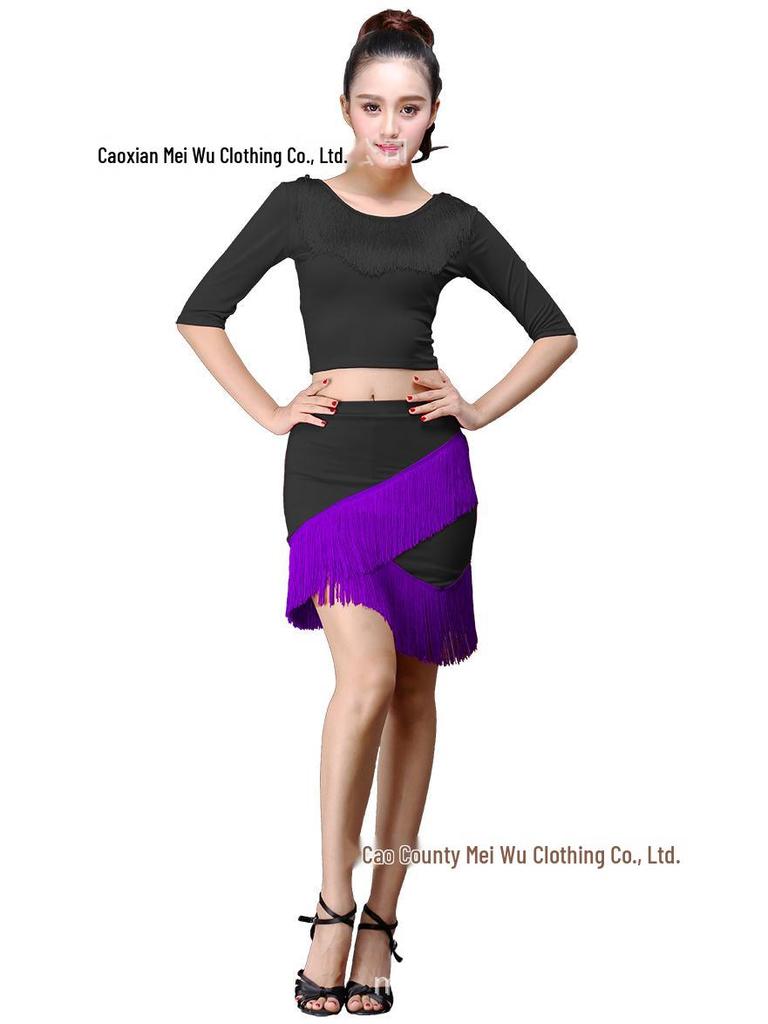 Adult Tassel Irregular Mini Skirt for Latin Dance Performance