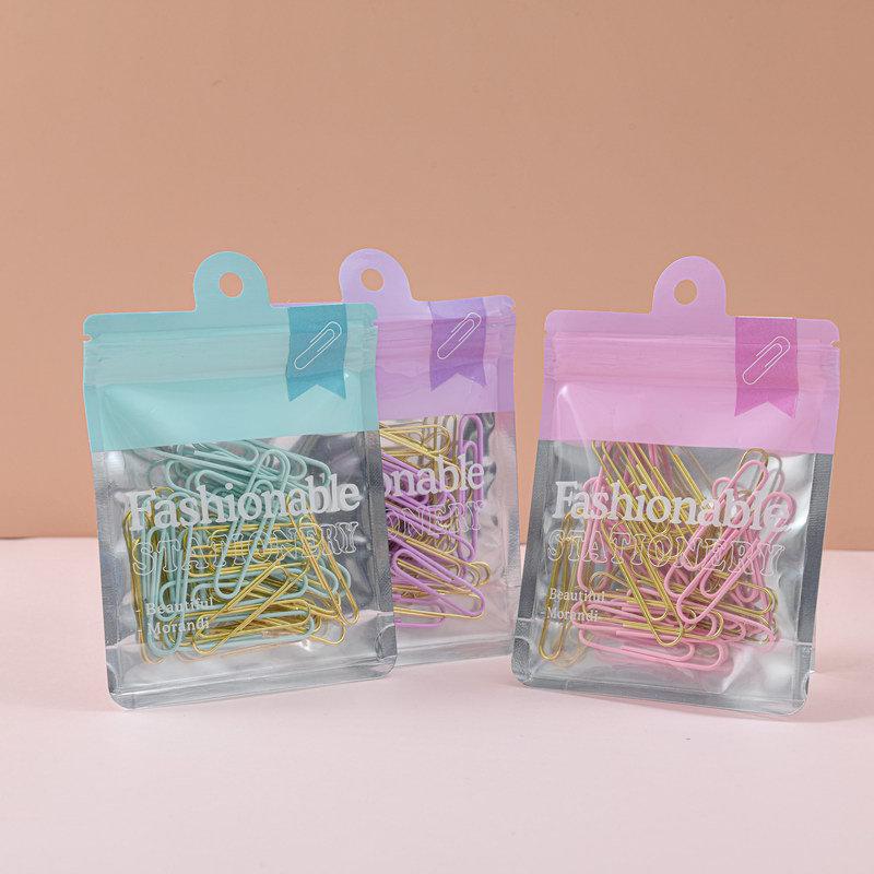 New Macaron Color Office Suit: High-Value, Labor-Saving Binding and Paper Clip Set with Long Tail Design