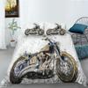 Comfortable Motorcycle Themed Bedding Set 3D Down Duvet Cover 2/3 Pieces for Boys/teenagers/men's Rooms AU180 * 210 Full Size Duvet Cover