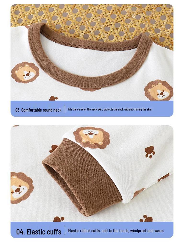 Children's Thermal Fleece Autumn & Winter Pajama Set - Boys & Girls Warm Long Sleeve Top & Pants