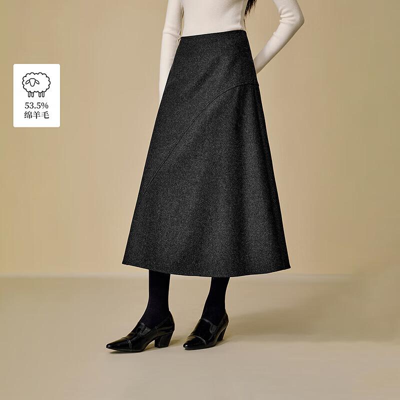 INMAN Women s Commuter A-Line Wool Blend Skirt L