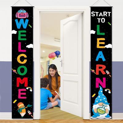 180X30 Opening School Classroom Door Atmosphere Decoration Polyester Cloth Couplet Flag Customization