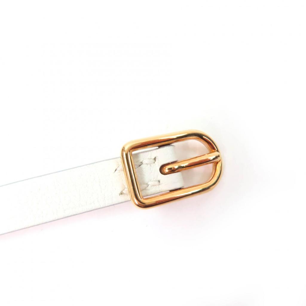 Excellent HERMES Bracelet Mole Bracelet White Leather Women Used