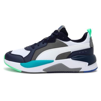 X-Ray Fabric Mesh Synthetic Leather Two-Layer Cowhide Comfortable Versatile Low-Top Lifestyle Casual Shoes Unisex Sneakers Blue Green 372602-30