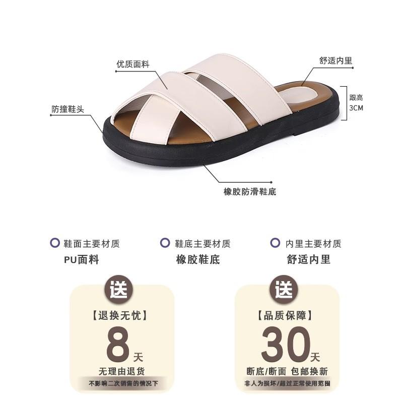 Office slippers women's summer wear 2025 new Baotou Roman half drag versatile casual Muller sandals one pedal