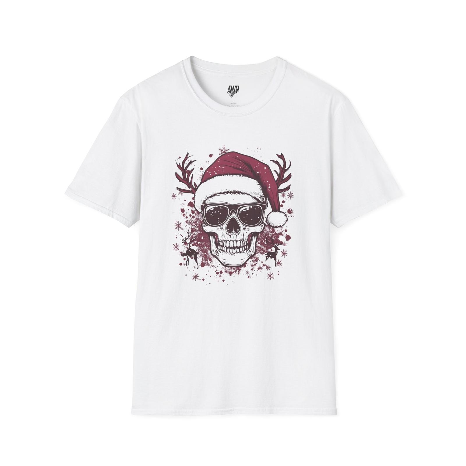 Skeleton Santa Claus Unisex Christmas T-Shirt, White Bad Santa T-Shirt, S - 3XL S разноцветный