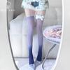 Internet Celebrities Gradually Change Color Open Stockings Sexy Thin Black Silk Velvet Anti-Hook Silk Babes Knee Socks Y2K Wind