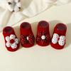 Baby Socks Christmas New Year Newborn Infant Flower Bow Ankle Socks Anti Slip Rubber Soles Baby Girl Indoor Floor Socks