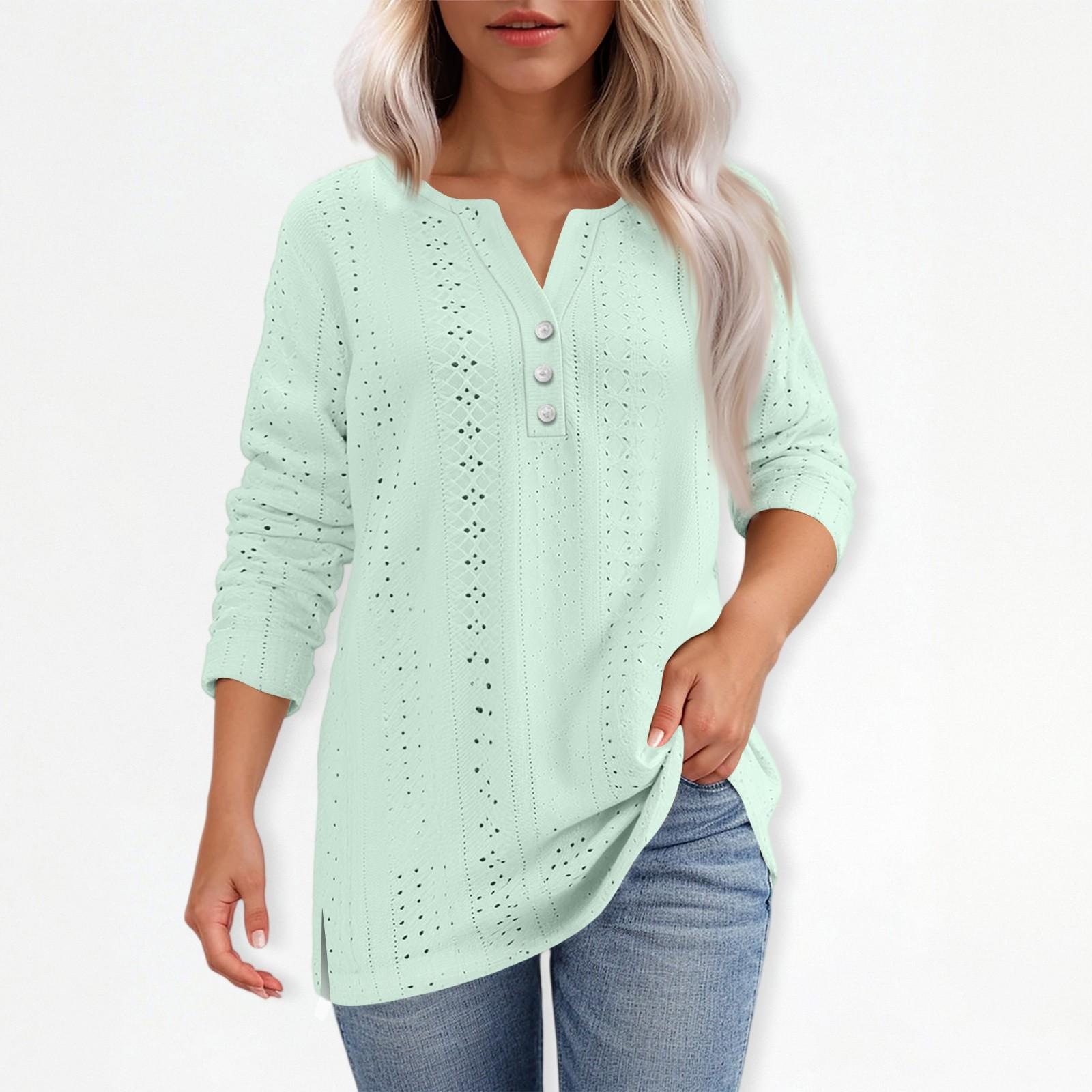 

Жен. Футболка Футболка С принтом Пуговицы Рукав 3/4Ежедневно Выходные Мода Классический Топ с v-образным вырезом Обычный S циан