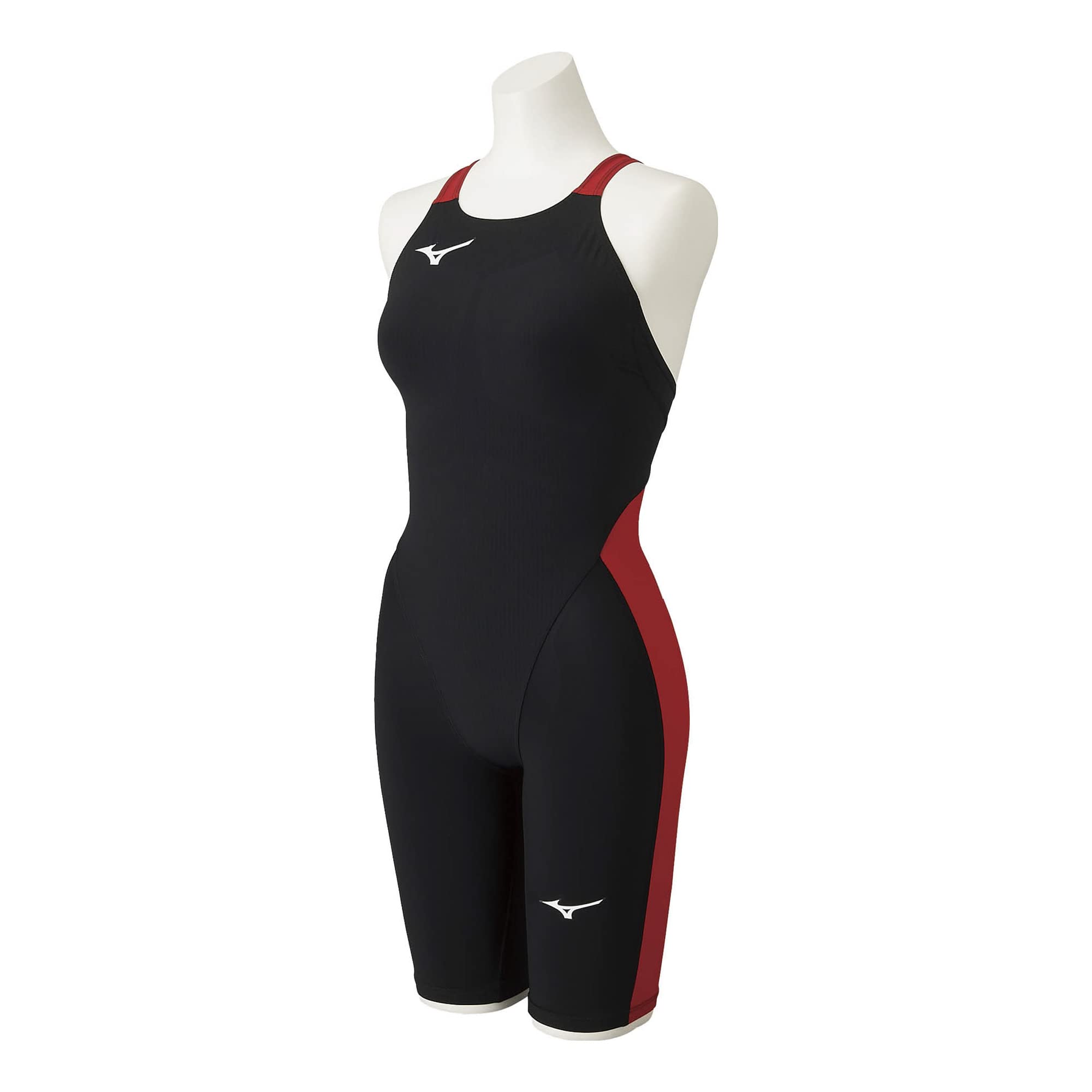 

MIZUNO Challenge Swimmer Half Suit Size 96 x Size FINA Swimming Approved Girls MX-SONIC II N2MG2411, (Black Red), 130, (International Federation)
