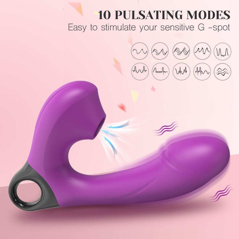 Sucking Dildo Vibrator Female G Spot Clitoris Sucker Vacuum Stimulator Adult Goods Vibrating Massager Sex Toy for Women