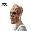 Detailed Cracked Skull Scary Halloween Masque, Horror Full Face Latex Masque Realistic Skeleton Headgear for Costume, Cosplay Party, Haunted